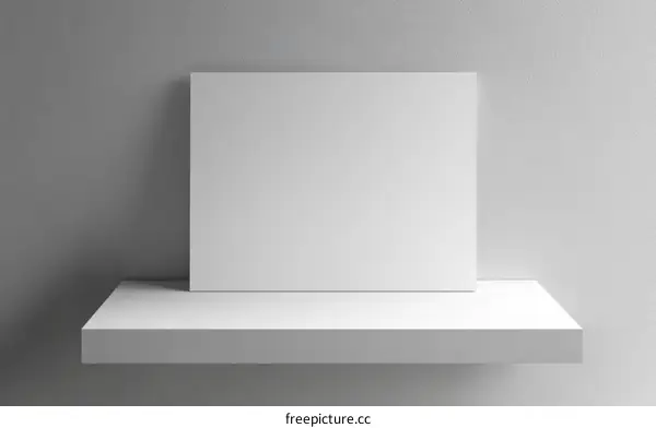 Empty White Display Shelf Mockup