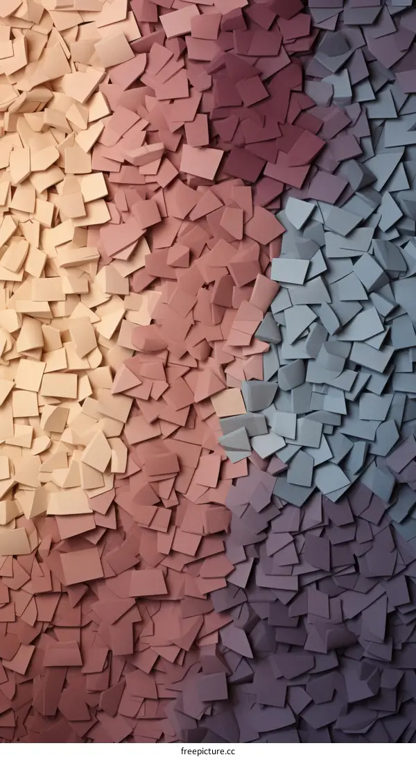 3D rendering of a colorful wall made of small tiles