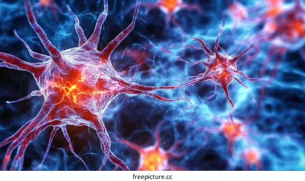 Detailed Neurological Cell Structure Illustration