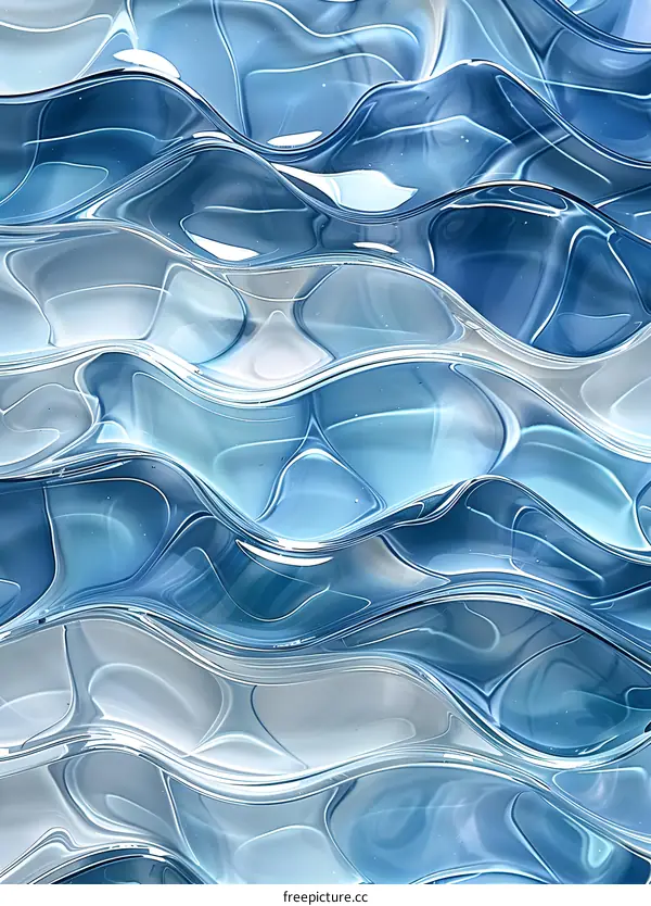 Abstract Blue Wave Pattern