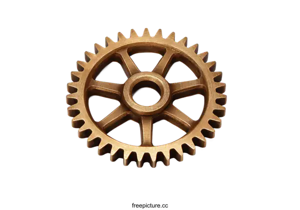 [Transparent Background PNG]Vintage Gold Gear Design Element