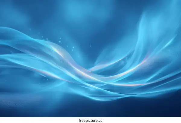 Abstract Blue Flowing Lines Background