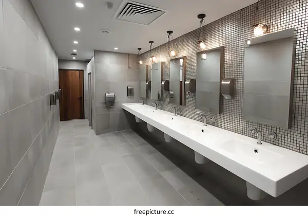 Modern Bathroom Vanity with Gray Tiles