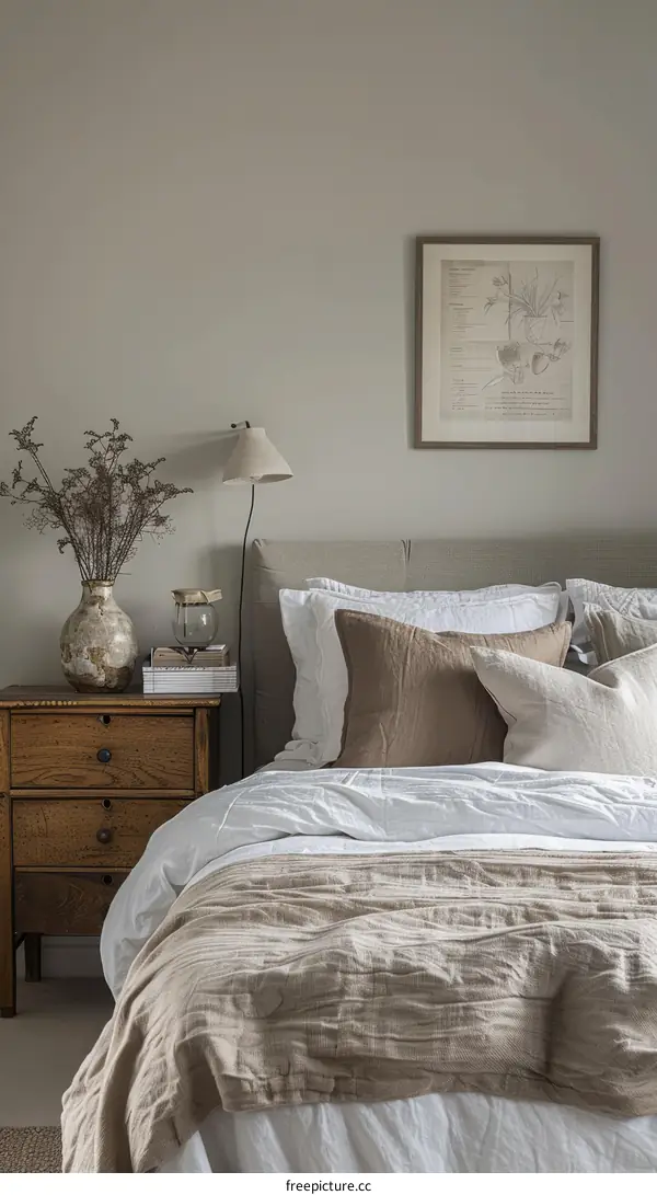 Minimalist Bedroom with Neutral Colors and Soft Textures