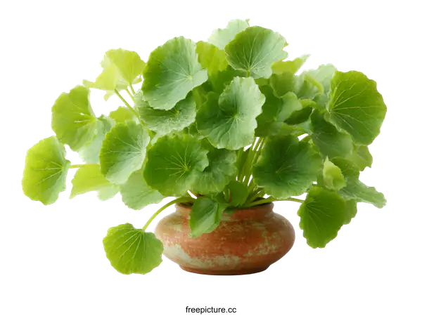 [Transparent Background PNG]Potted Plant with Round Leaves