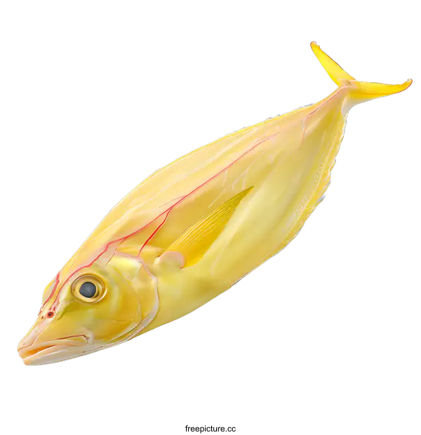 [Transparent Background PNG]Yellow fish isolated on white background