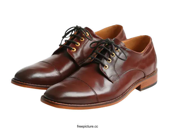 [Transparent Background PNG]Pair of Brown Leather Formal Shoes