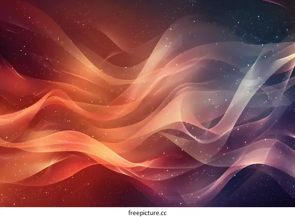 Red and pink waves dance through space