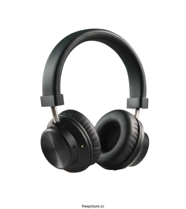 [Transparent Background PNG]Black Over-Ear Headphones with Soft Earcups