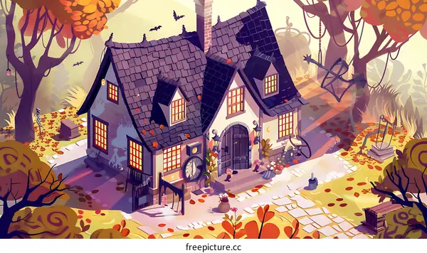 Autumn House Illustration
