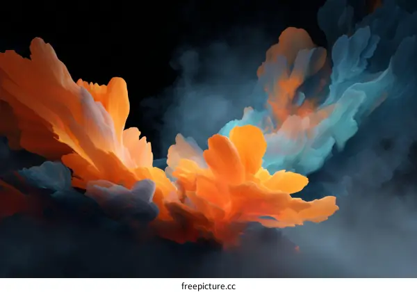 Abstract Colorful Smoke Explosion Art Design