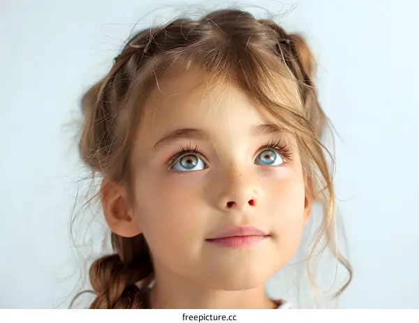 Portrait of a Little Girl with Brown and Blue Eyes