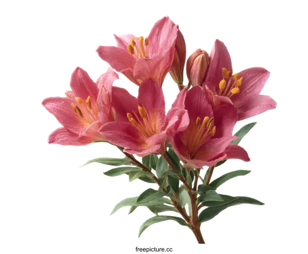 [Transparent Background PNG]Pink Lilies Bouquet Close-up