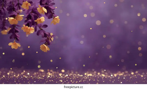 Purple and Gold Floral Background