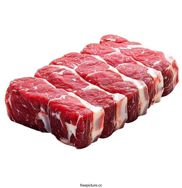 [Transparent Background PNG]Raw Beef Steaks Ready to Cook