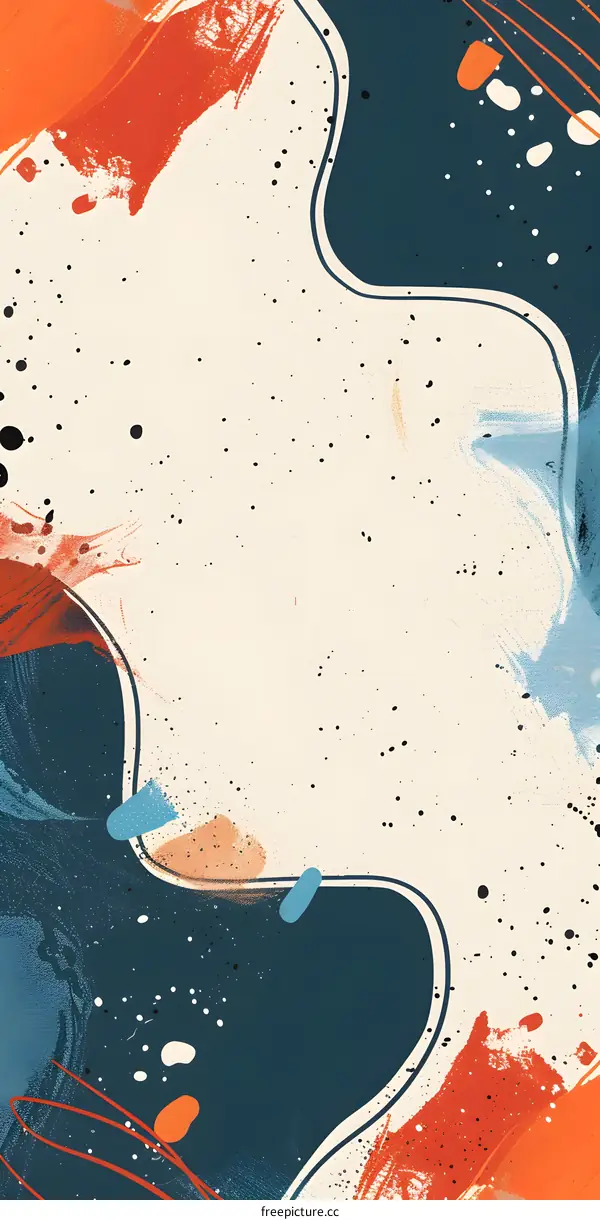 Abstract Shapes in Blue Orange and White Colors