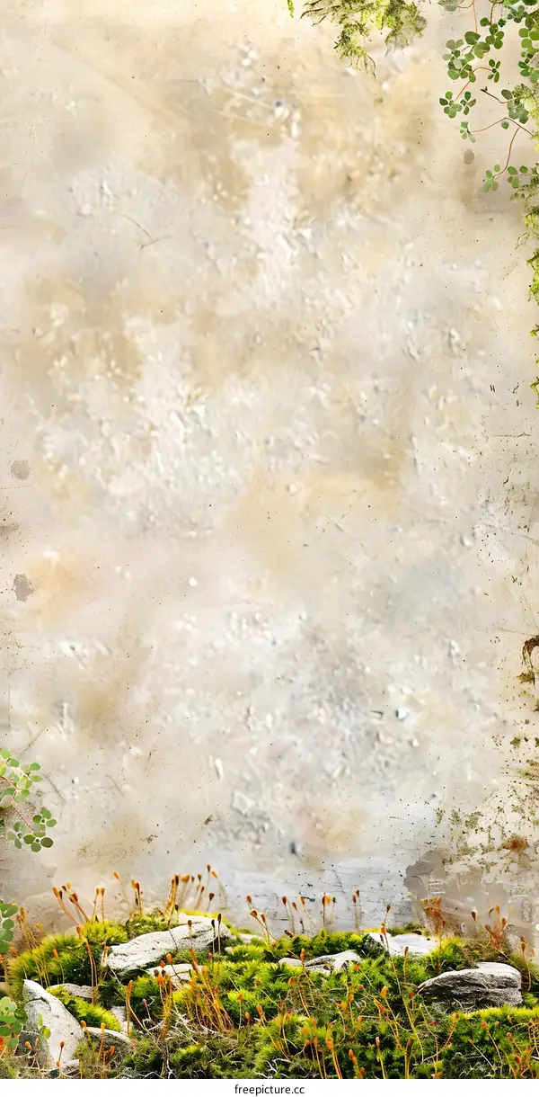 Green Moss Texture With Vintage Background