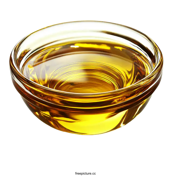 [Transparent Background PNG]Close-up of Cooking Oil in Glass Bowl