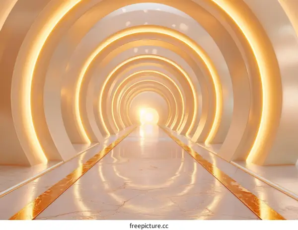 Abstract Futuristic Tunnel Corridor