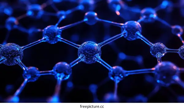Molecular Structure Illustration in Blue