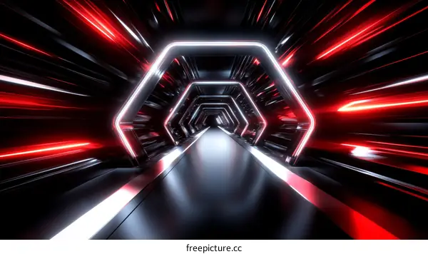 Futuristic Neon Tunnel Pathway