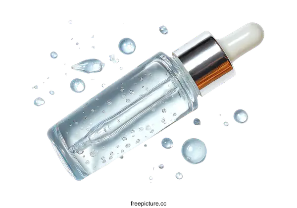 [Transparent Background PNG]Hydrating Serum Dropper Bottle with Water Drops