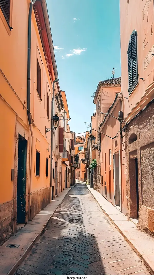 Narrow Street in Old European Town