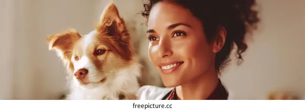 Woman and Dog Close-up Portrait