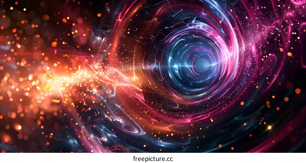 Colorful abstract glowing spiral vortex