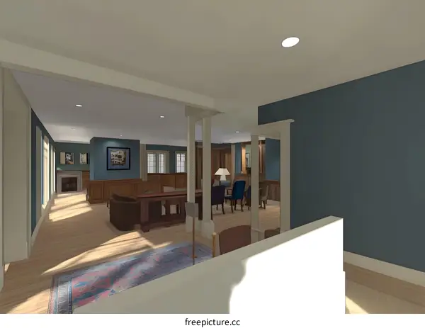 Modern Living Room Design Interior Rendering