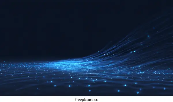 Abstract Digital Flowing Lines and Dots