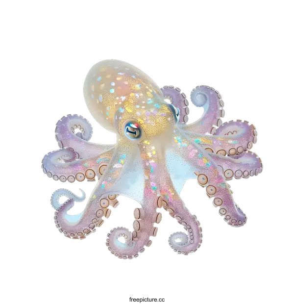 [Transparent Background PNG]A Colorful Octopus on a White Background
