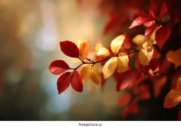 Autumn Leaves in Warm Sunlight