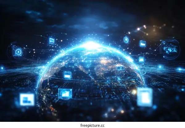 Global Network Connectivity Digital Illustration