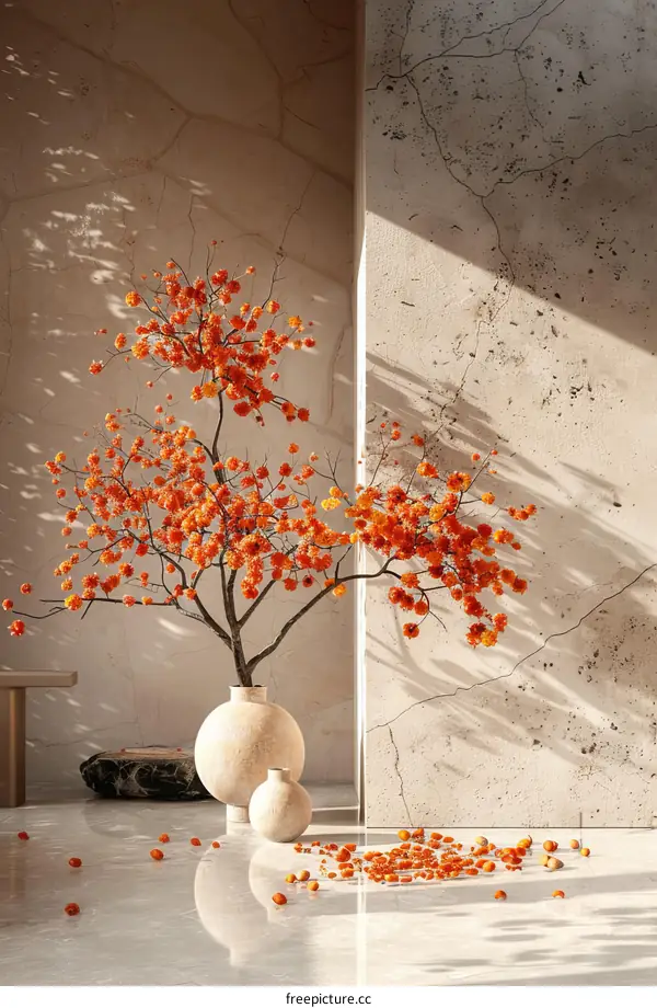 Orange Blossoms in a Modern Interior Design