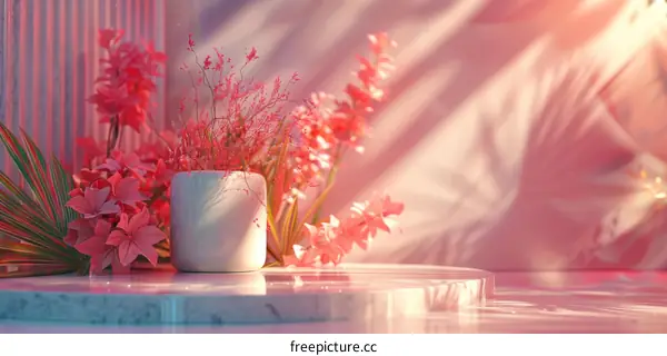 Pink Floral Still Life Display