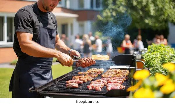 Outdoor Barbecue with People