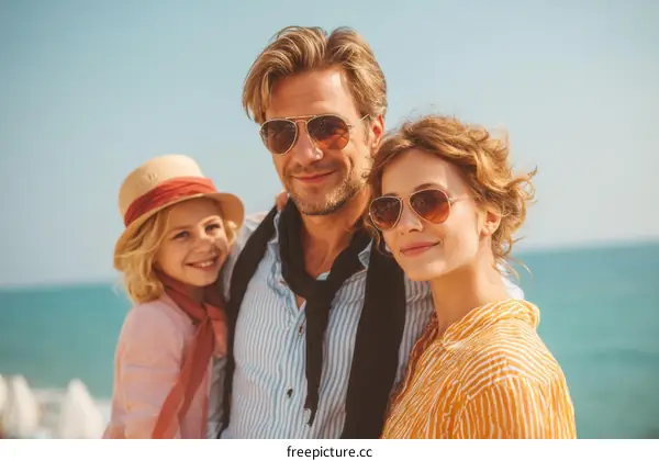Happy Family Enjoying Seaside Vacation