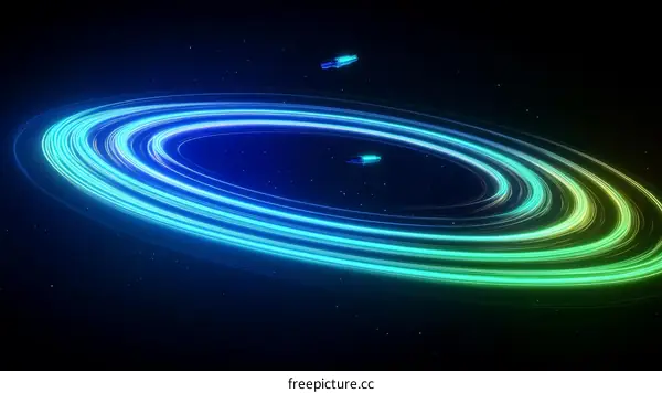 Abstract Colorful Galaxy Rings Illustration