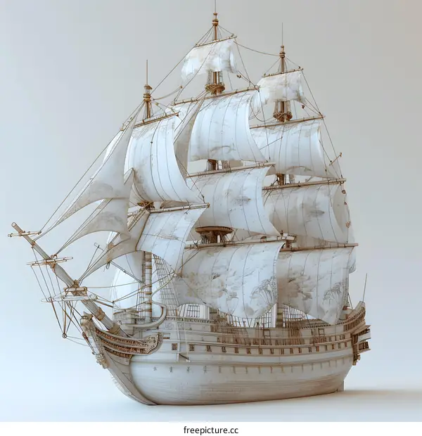 3d model of a galleon