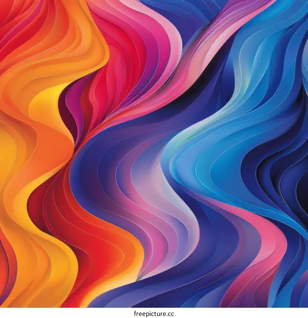 Abstract Colorful Rippling Layers