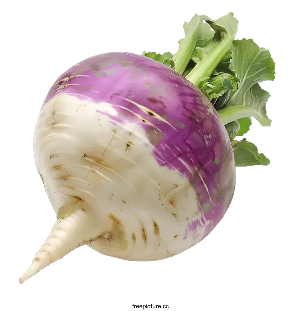 [Transparent Background PNG]Fresh Purple Top Turnip Isolated on White Background