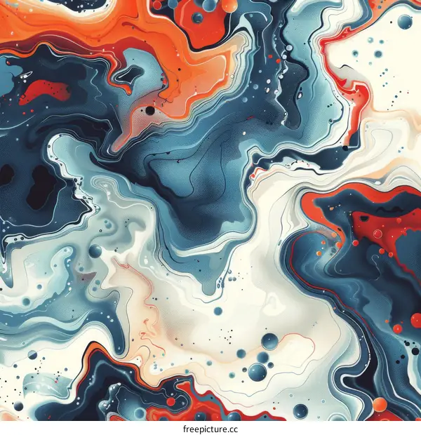 Abstract Flowing Colors Painting