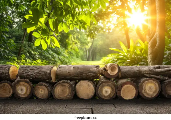 Sunlight shining through the green leaves of a tree