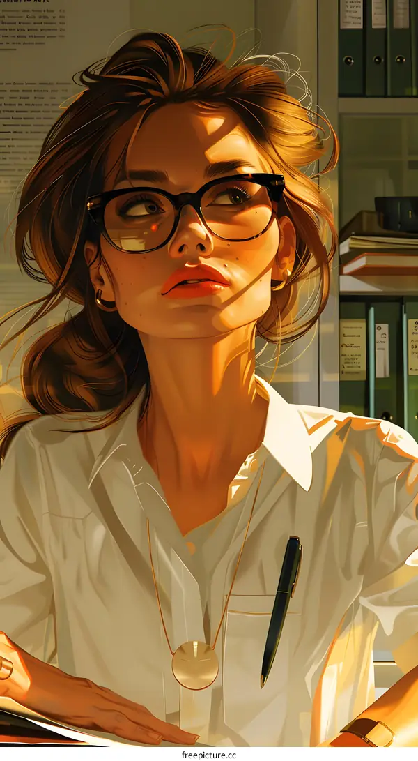 portrait of a beautiful girl in glasses