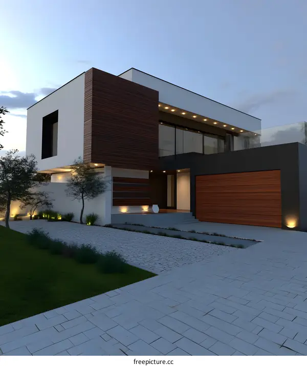 Modern House Design With Wooden Facade
