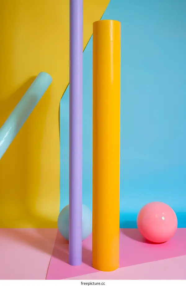 Colorful Geometric Shapes Background with Pastel Colors