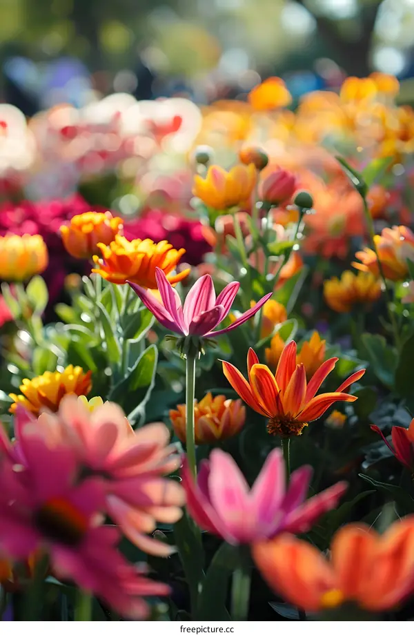 Colorful Flowers Blooming in a Garden