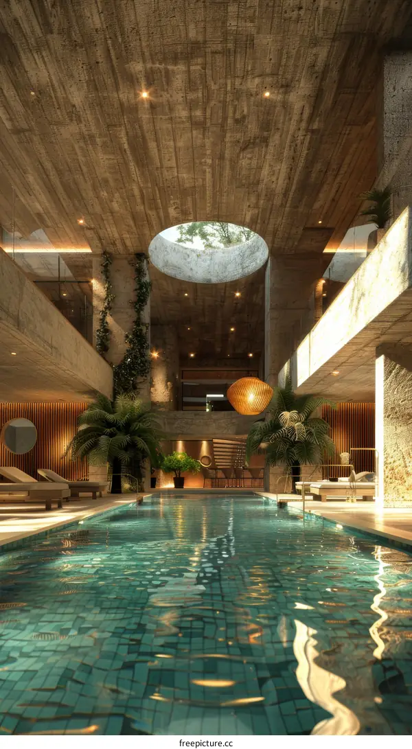 Modern Indoor Swimming Pool with Luxury Design