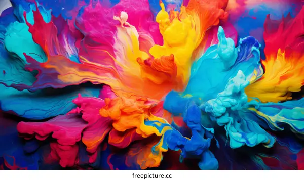 Colorful abstract painting with vibrant colors